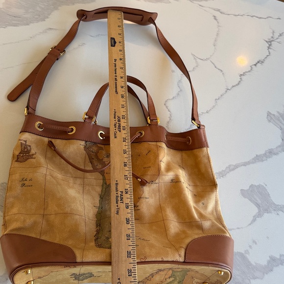 Vintage Alviero Martini bag new w/ tag attached map leather made in Italy $392 - Picture 17 of 17